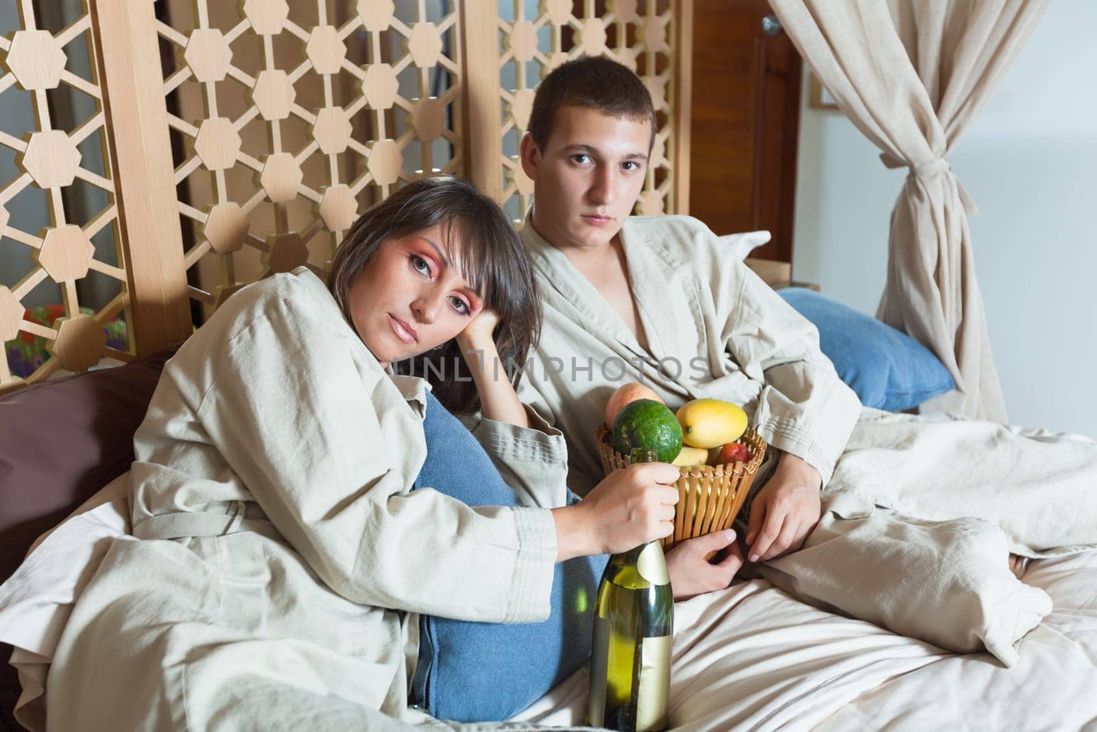 Young attractive couple in resort