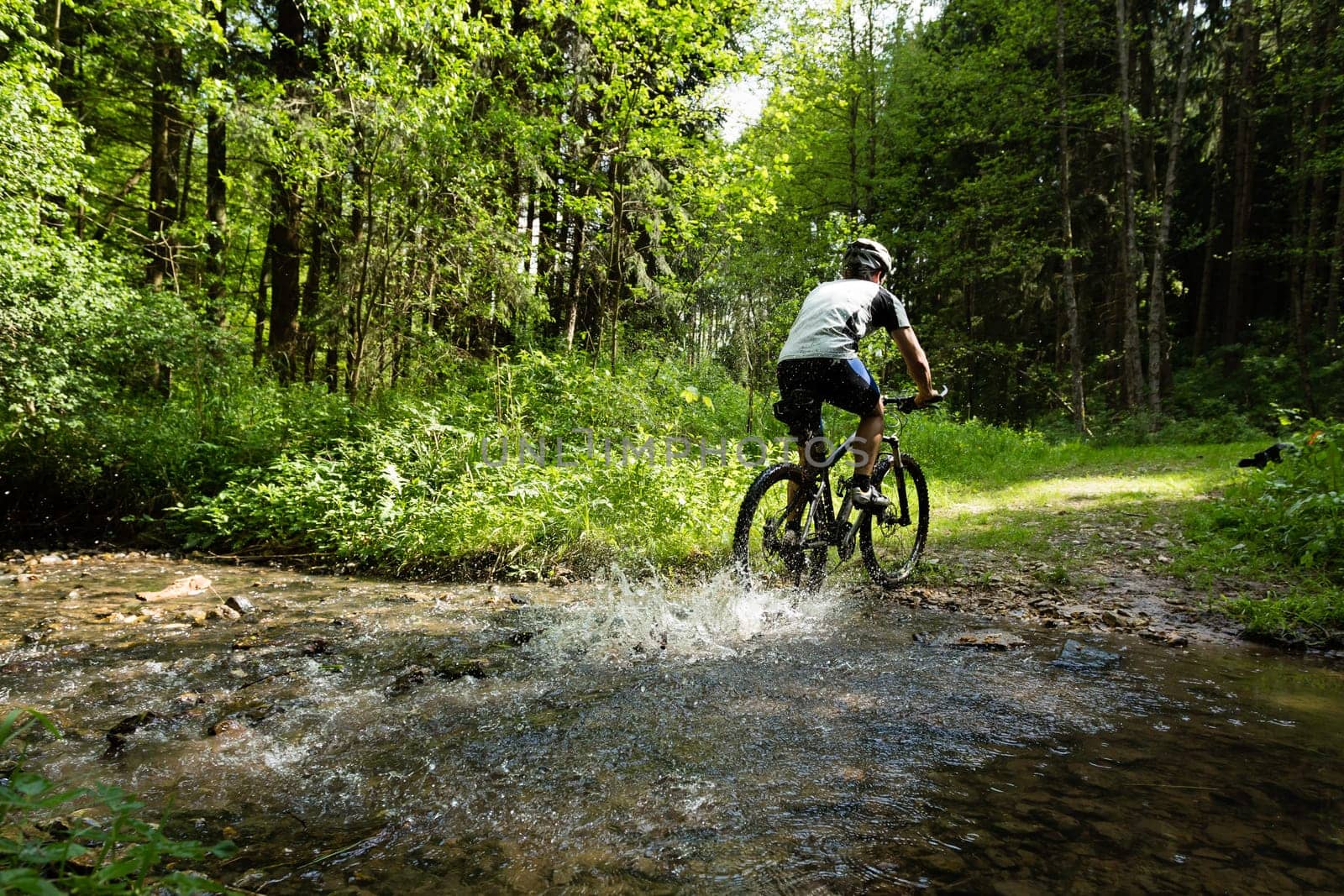 Mountain bikers in action