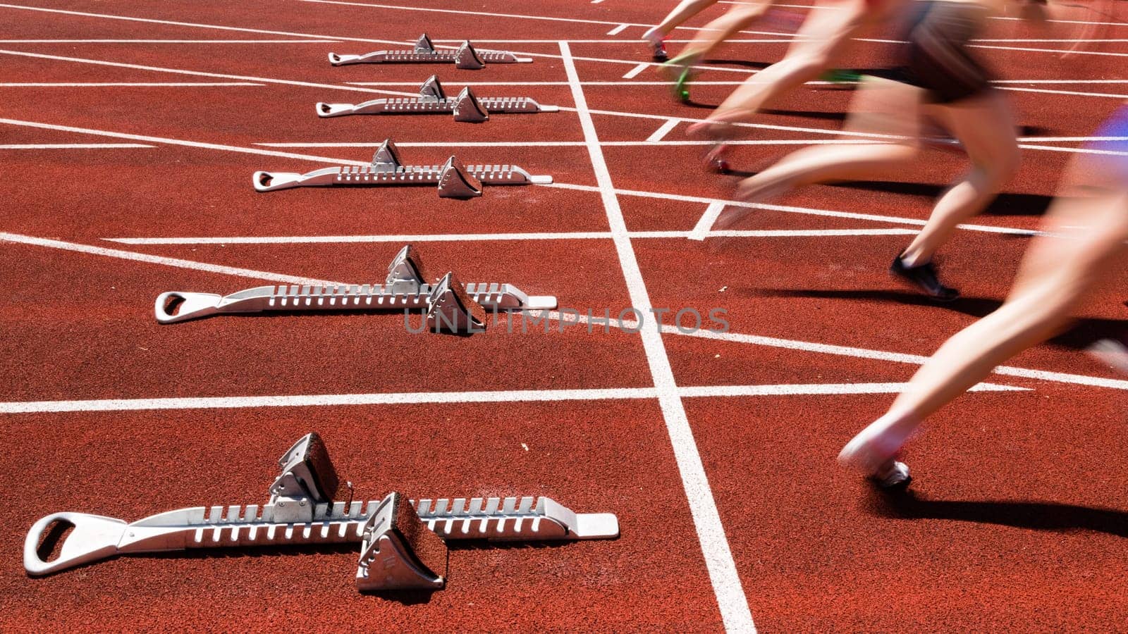 Sprint start in motion blur