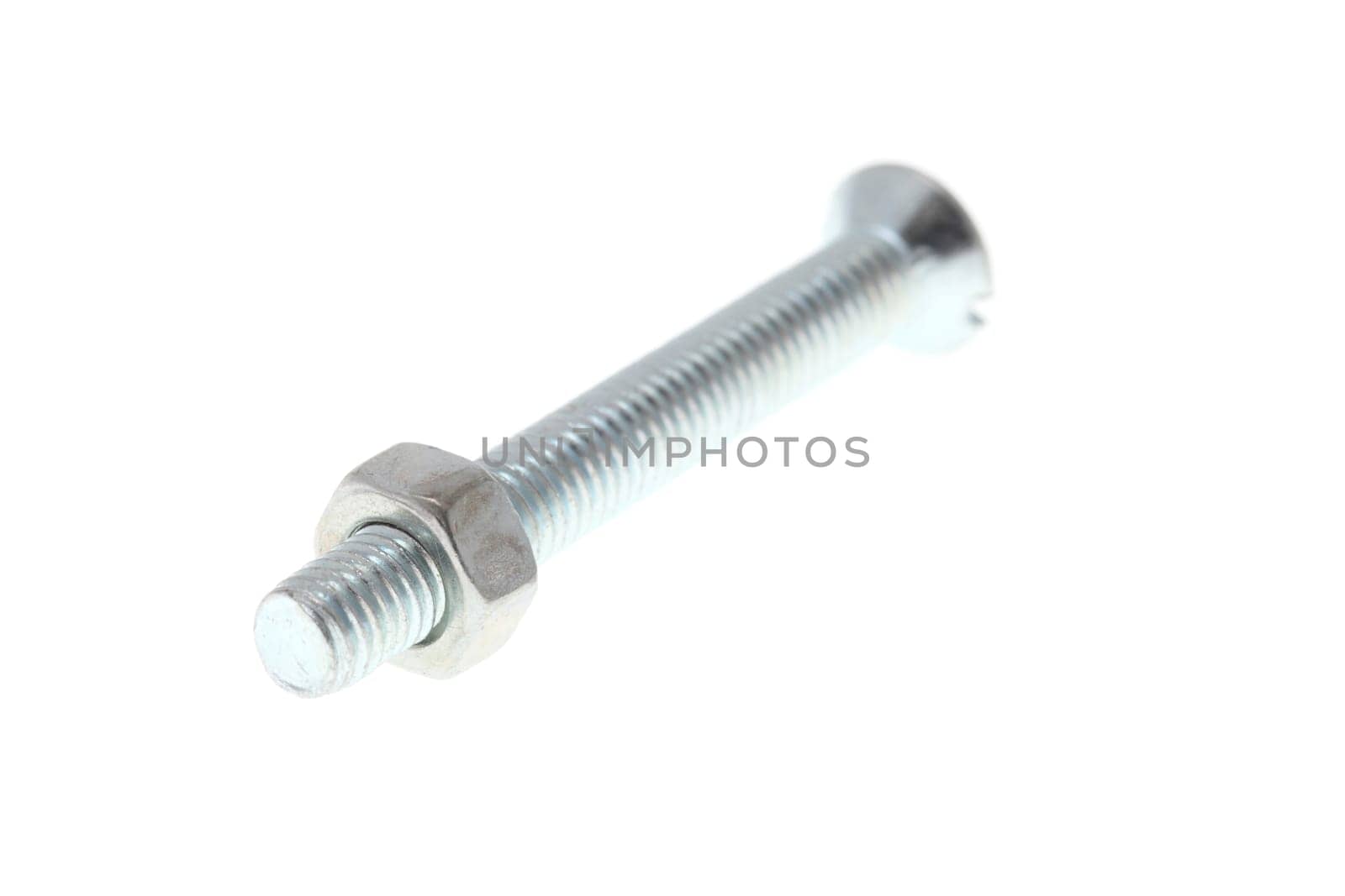 details of screw and nut isolated on white