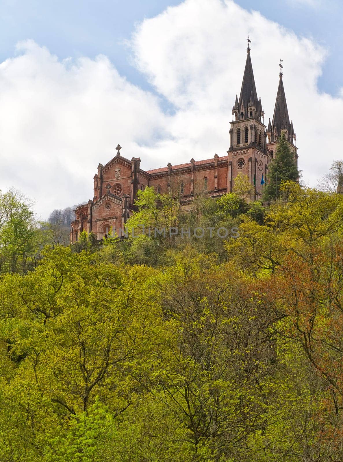 Basilica of Our Lady of Battles, Covadonga, Asturias, Spain.