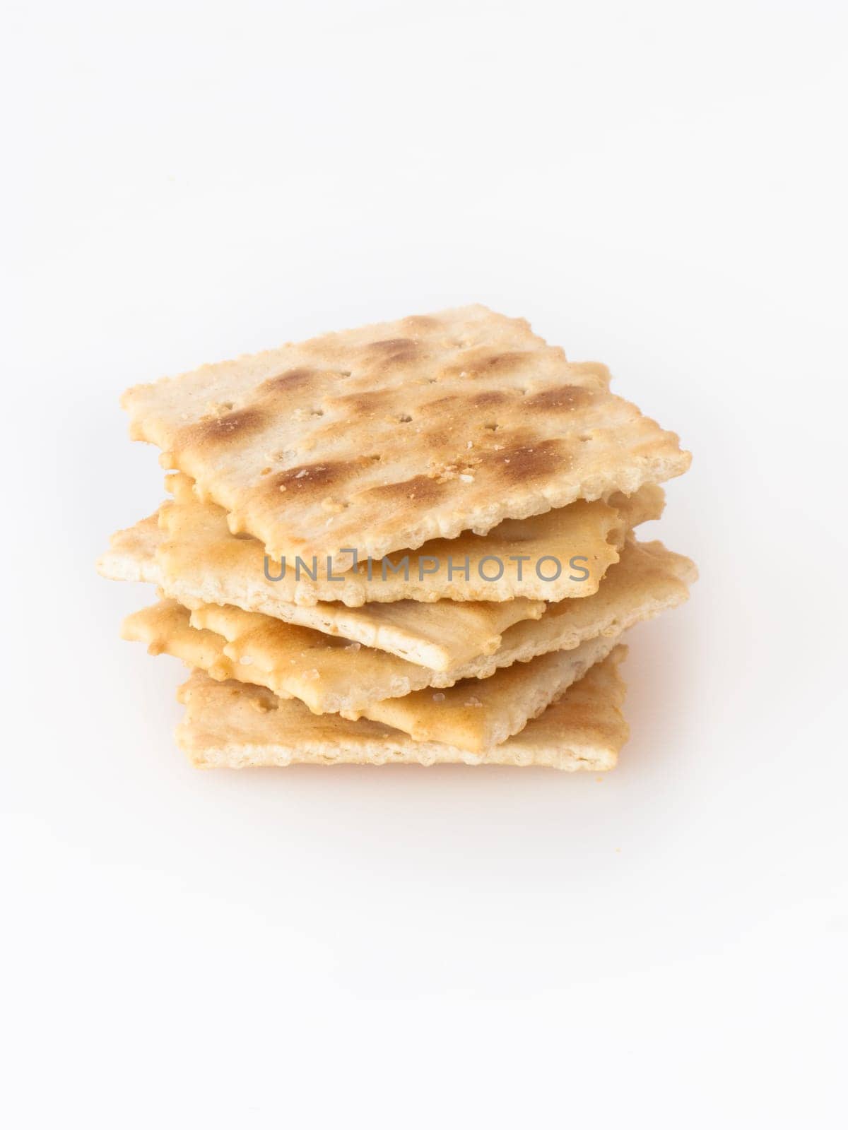 heap of crackers on white backround