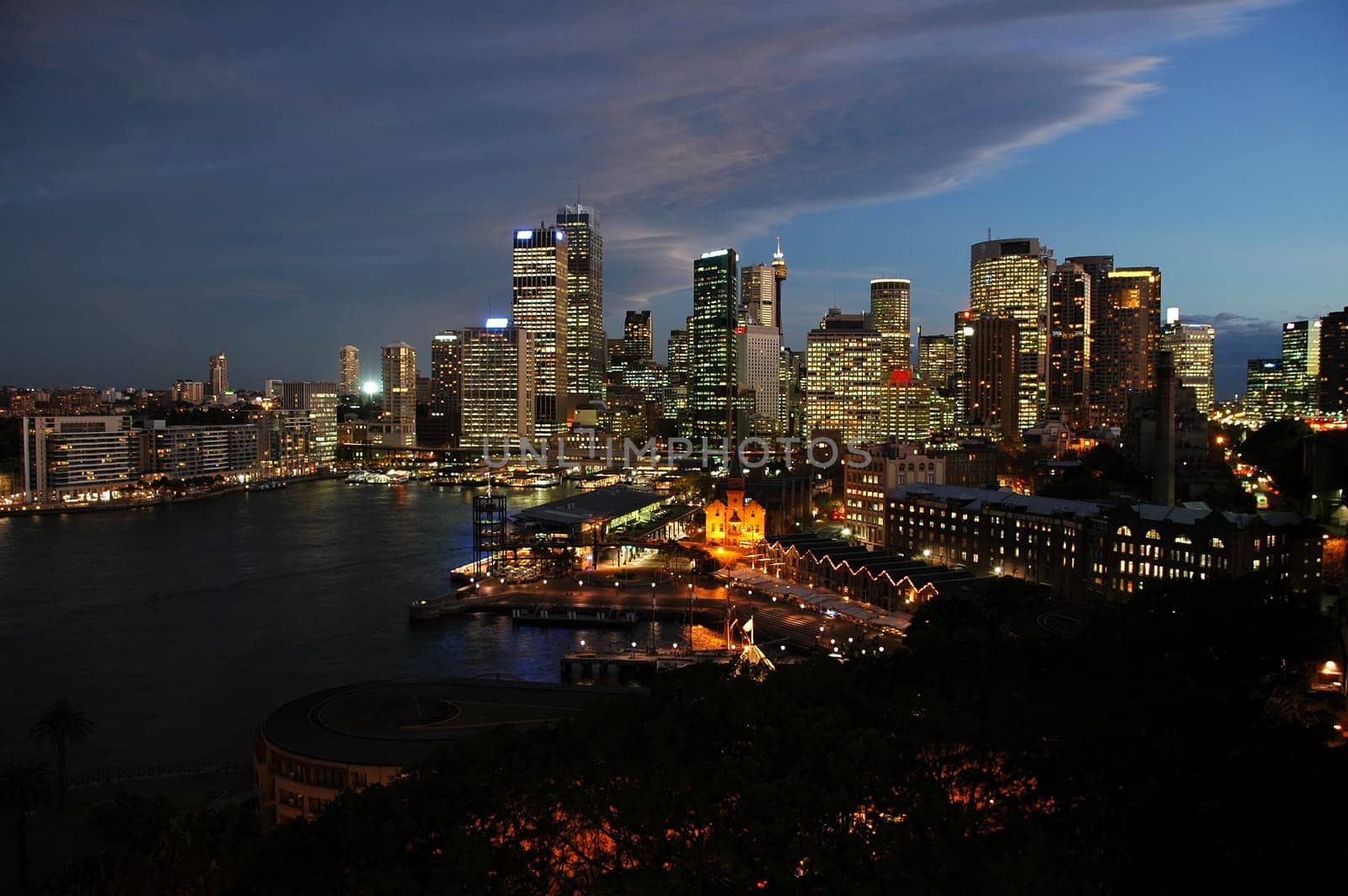 dusk in sydney, photo taken from harbour bridge