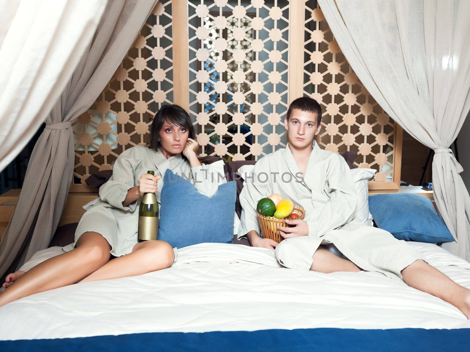 Young attractive couple in resort