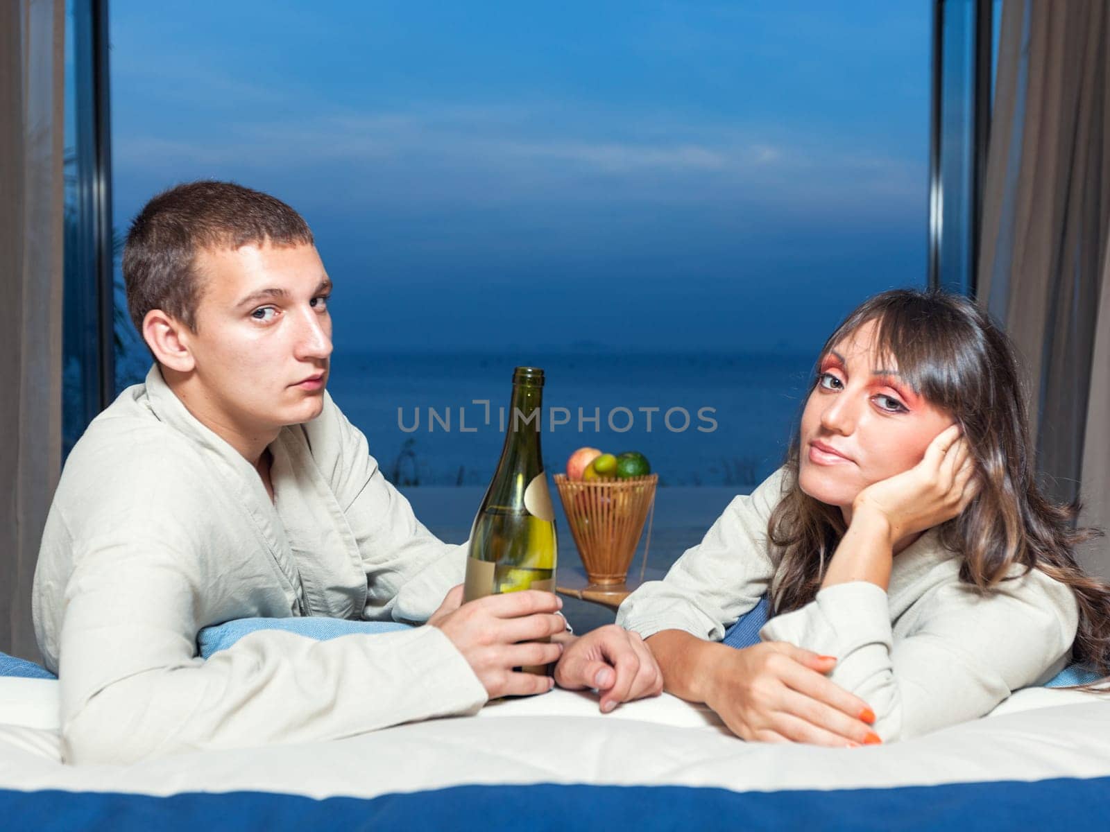 Young attractive couple in resort