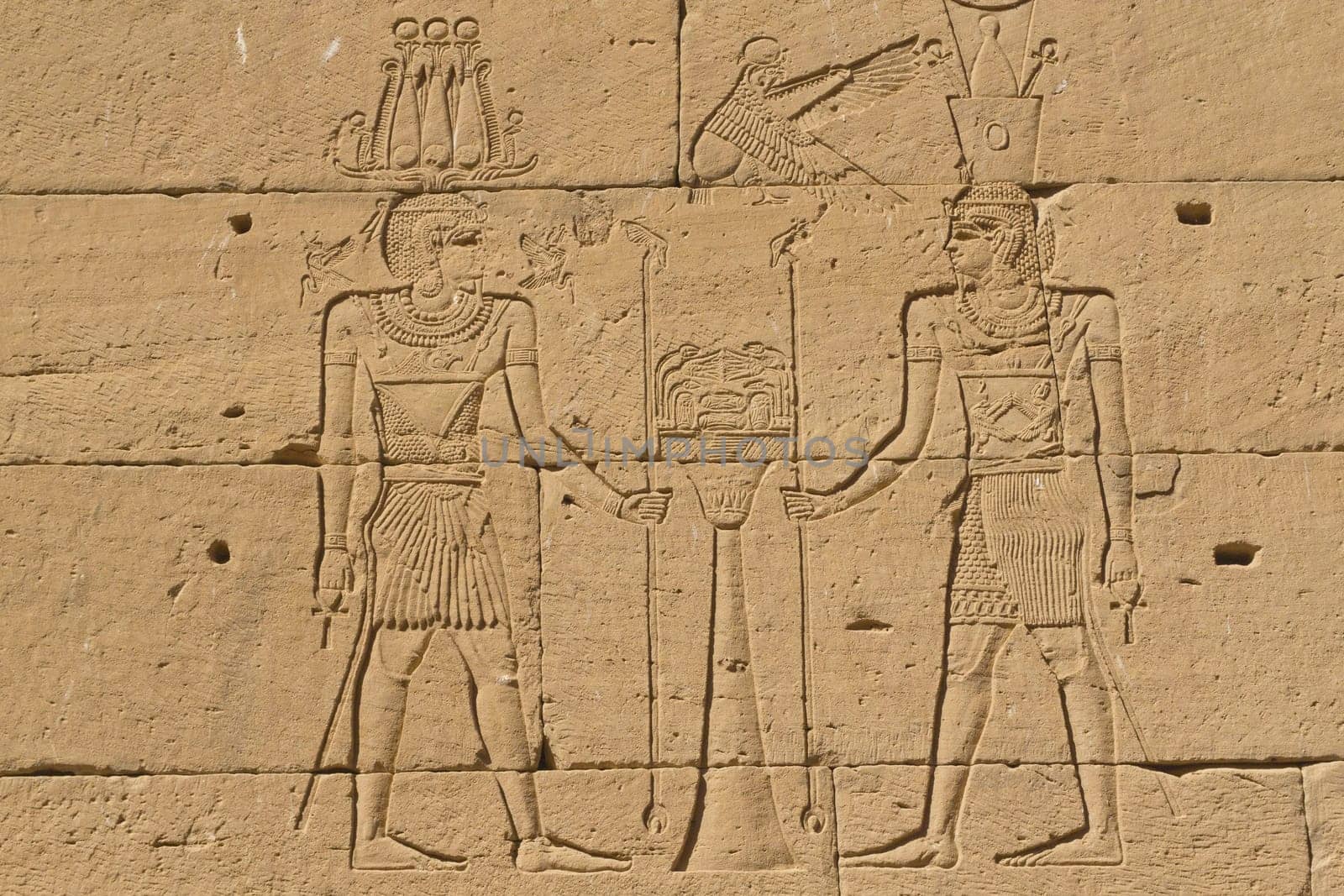 Ancient Egyptian writing on stone in Egypt