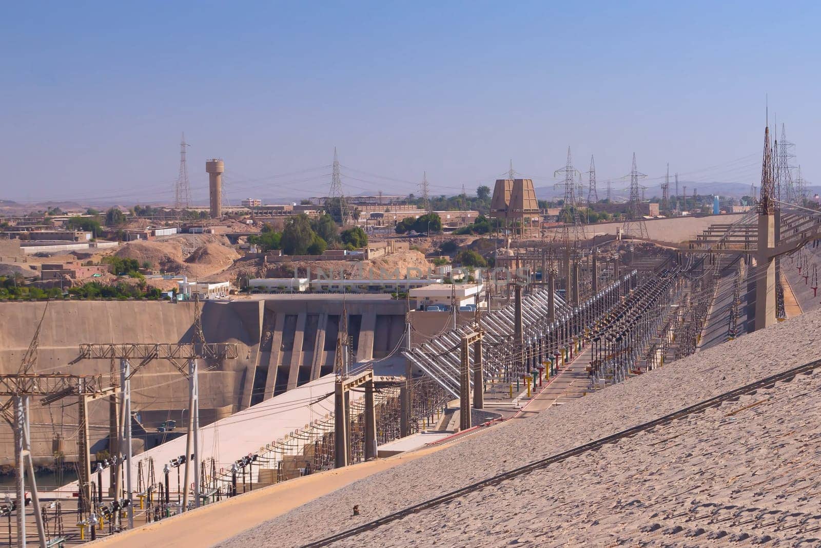 Hydroelectric power plant in Aswan dam  (Egypt). This plant produces over 70% of the electricity for all of Egypt.