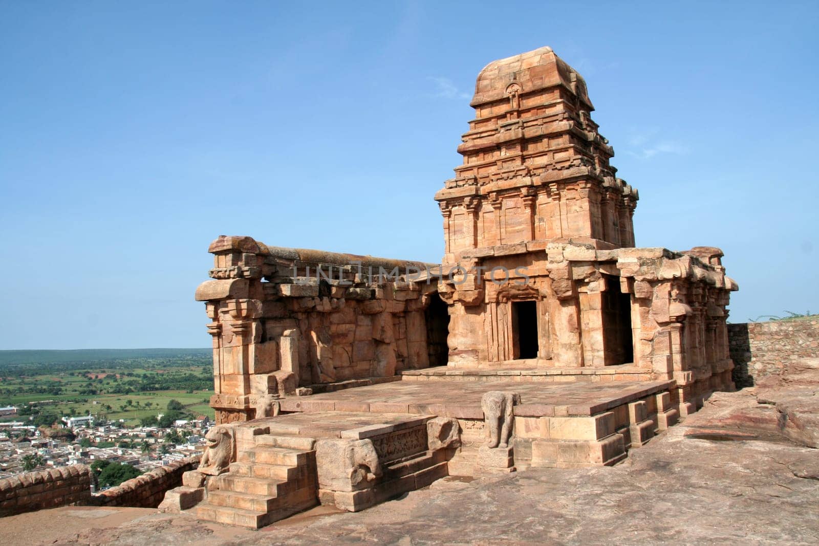 Upper Shivalaya on the top of northern rocky hill in Badami, Karnataka, India, Asia