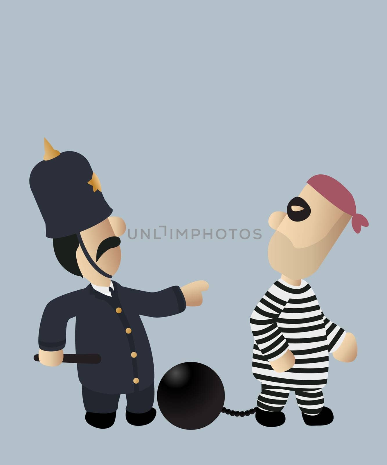 An image of a police officer chasing a thief