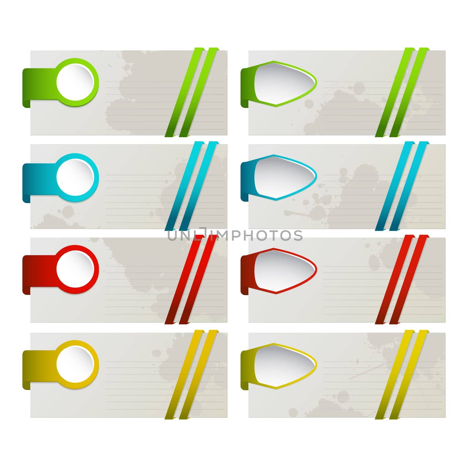 A set of colored desing elements for your design, website, application, presentation, or postcards
