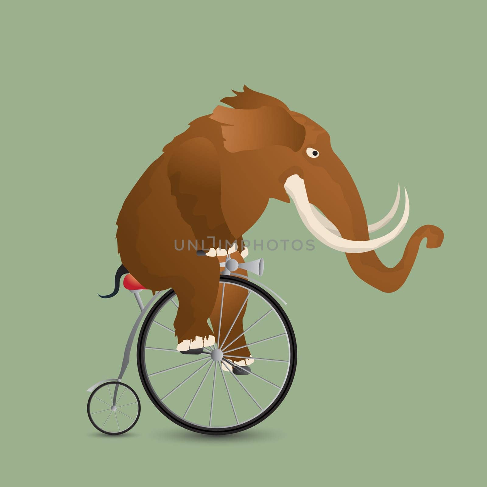 Mammoth on a bicycle