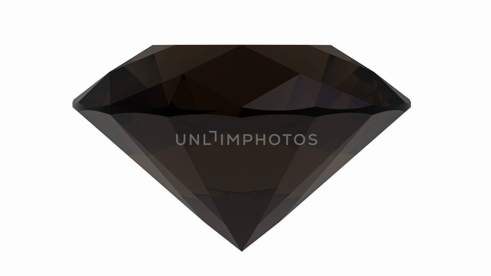 Smoky quartz jewel isolated on white background, 3d render