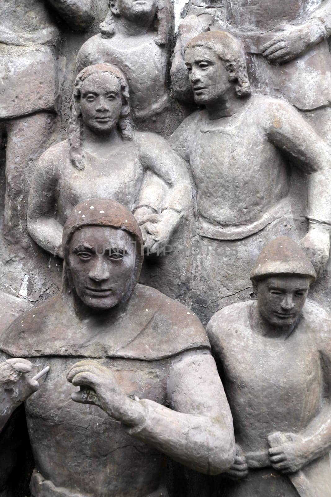 Pied Piper relief at the Bürgerpark in Hamelin