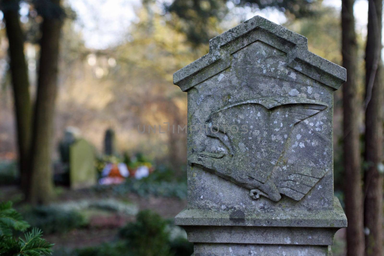 Gravestone with eagle cemetery Hameln