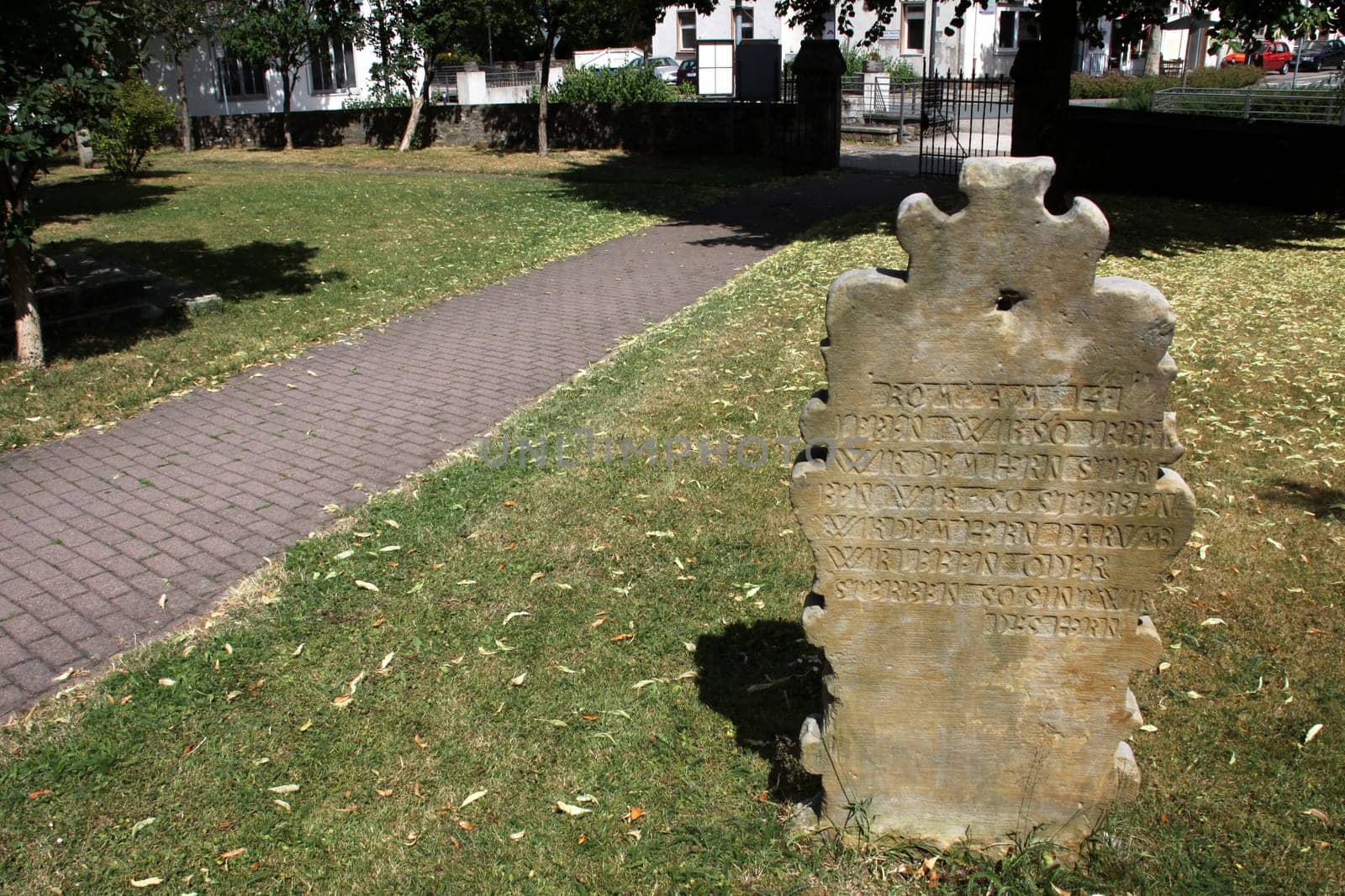 Old gravestone at the church in Lemgo-Brake