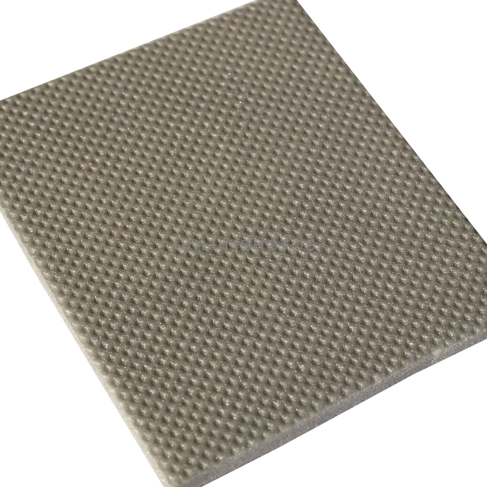 Sample of acoustic insulation for soundproofing floor - isolated over white