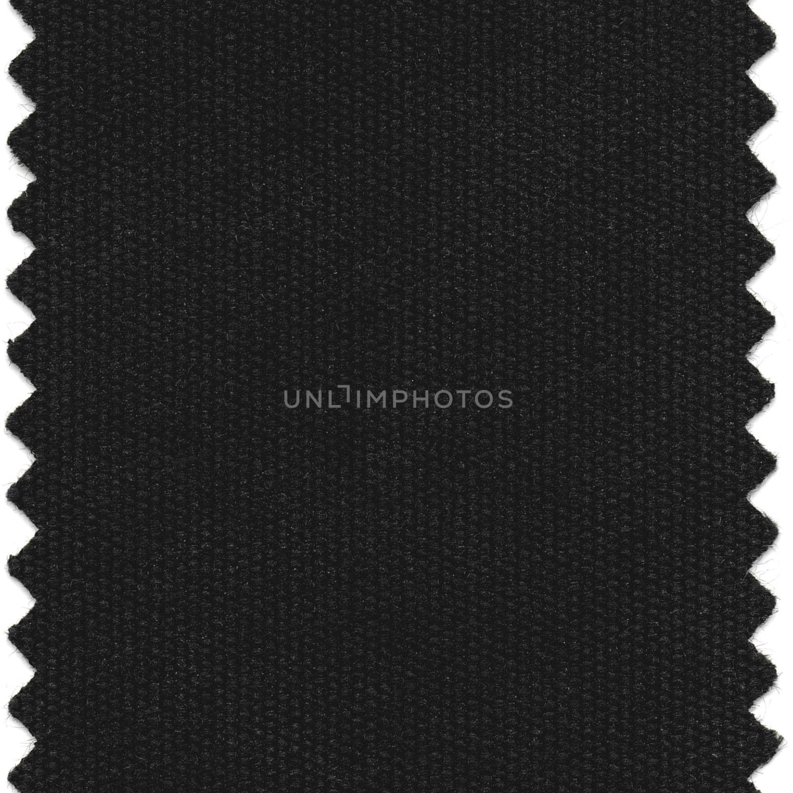 Black fabric sample isolated over white background