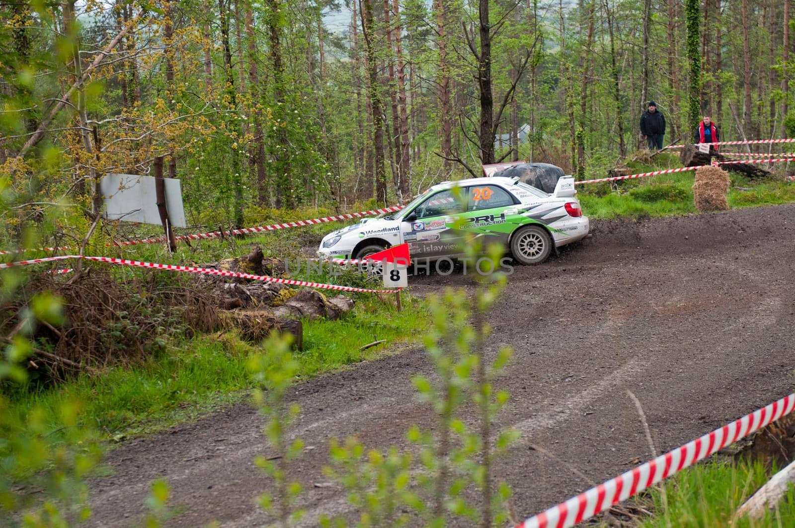 MALLOW, IRELAND - MAY 19: N. Henry driving Subaru Impreza at the Jim Walsh Cork Forest Rally on May 19, 2012 in Mallow, Ireland. 4th round of the Valvoline National Forest Rally Championship.