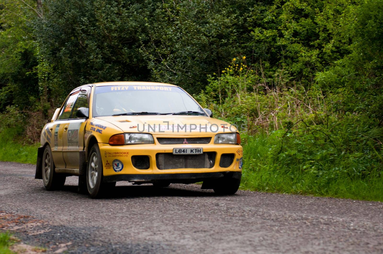 MALLOW, IRELAND - MAY 19: M. O&#039  Connor driving Mitsubishi Evo at the Jim Walsh Cork Forest Rally on May 19, 2012 in Mallow, Ireland. 4th round of the Valvoline National Forest Rally Championship.