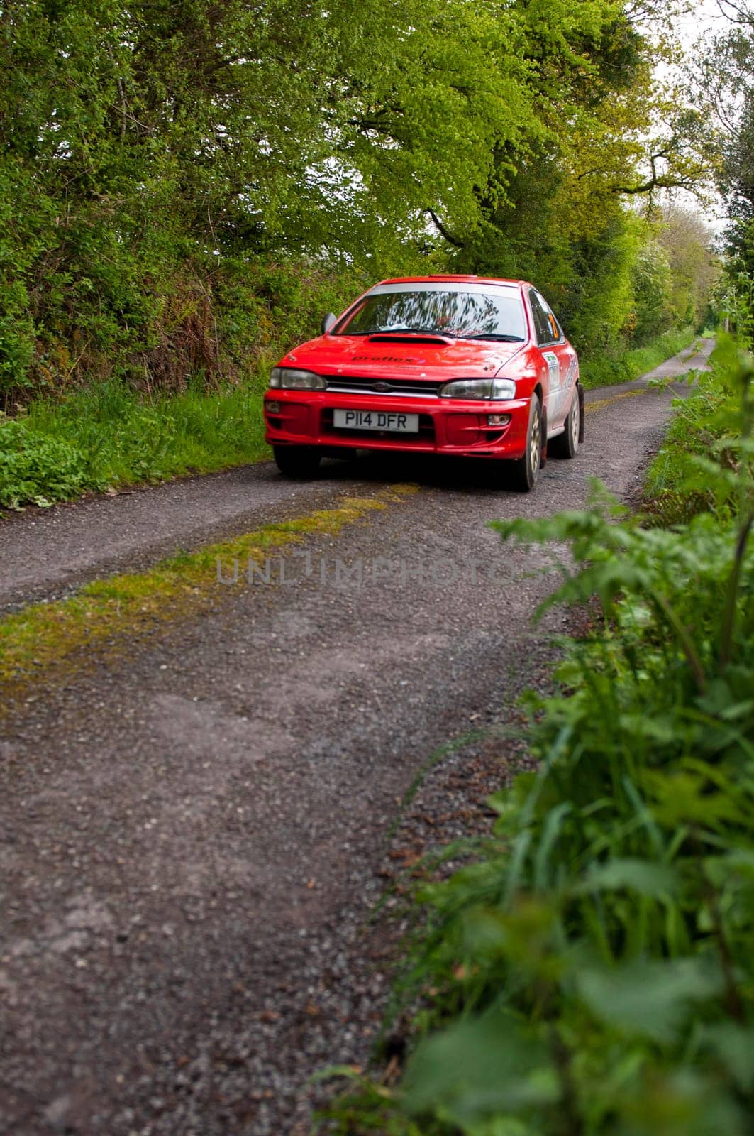 MALLOW, IRELAND - MAY 19: I. Chadwick driving Subaru Impreza at the Jim Walsh Cork Forest Rally on May 19, 2012 in Mallow, Ireland. 4th round of the Valvoline National Forest Rally Championship.