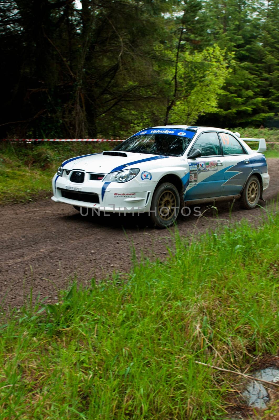 MALLOW, IRELAND - MAY 19: S. Cullen driving Subaru Impreza at the Jim Walsh Cork Forest Rally on May 19, 2012 in Mallow, Ireland. 4th round of the Valvoline National Forest Rally Championship.