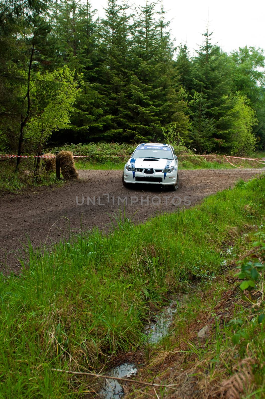 MALLOW, IRELAND - MAY 19: S. Cullen driving Subaru Impreza at the Jim Walsh Cork Forest Rally on May 19, 2012 in Mallow, Ireland. 4th round of the Valvoline National Forest Rally Championship.