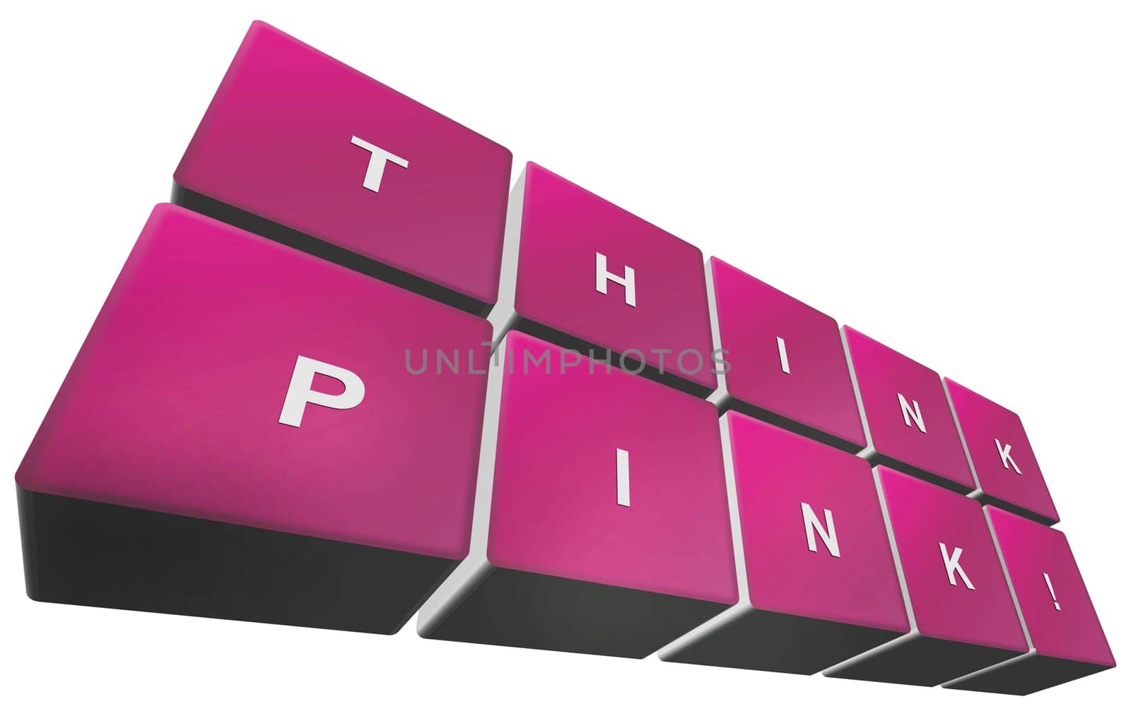 Colored dices symbolise pink thinking