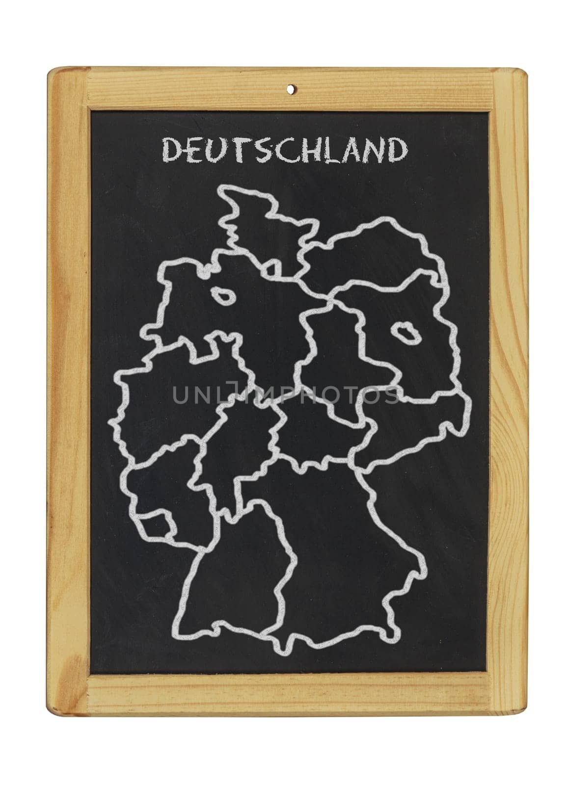 Map of Germany painted with chalk on blackboard