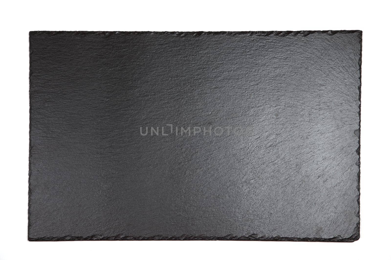 Black shale plate on white background