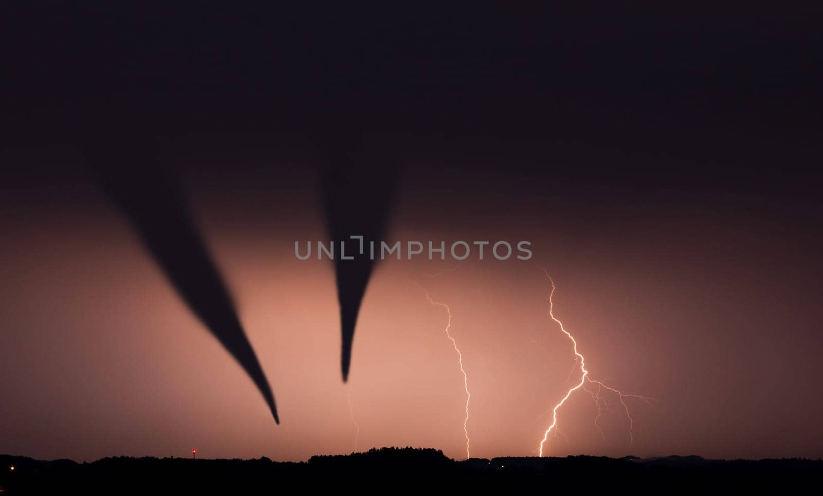 Tornado and lightning