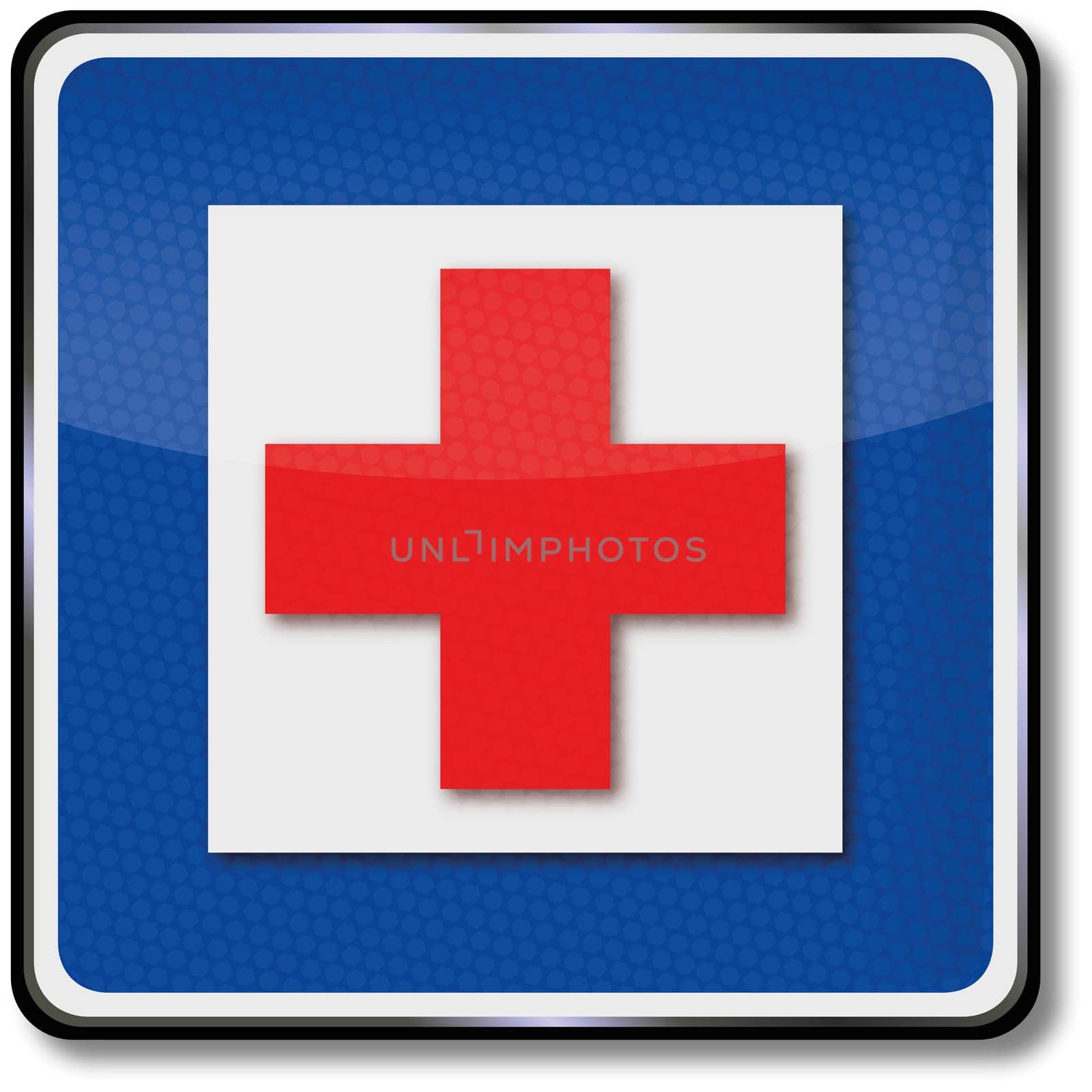 Red Cross Traffic Sign