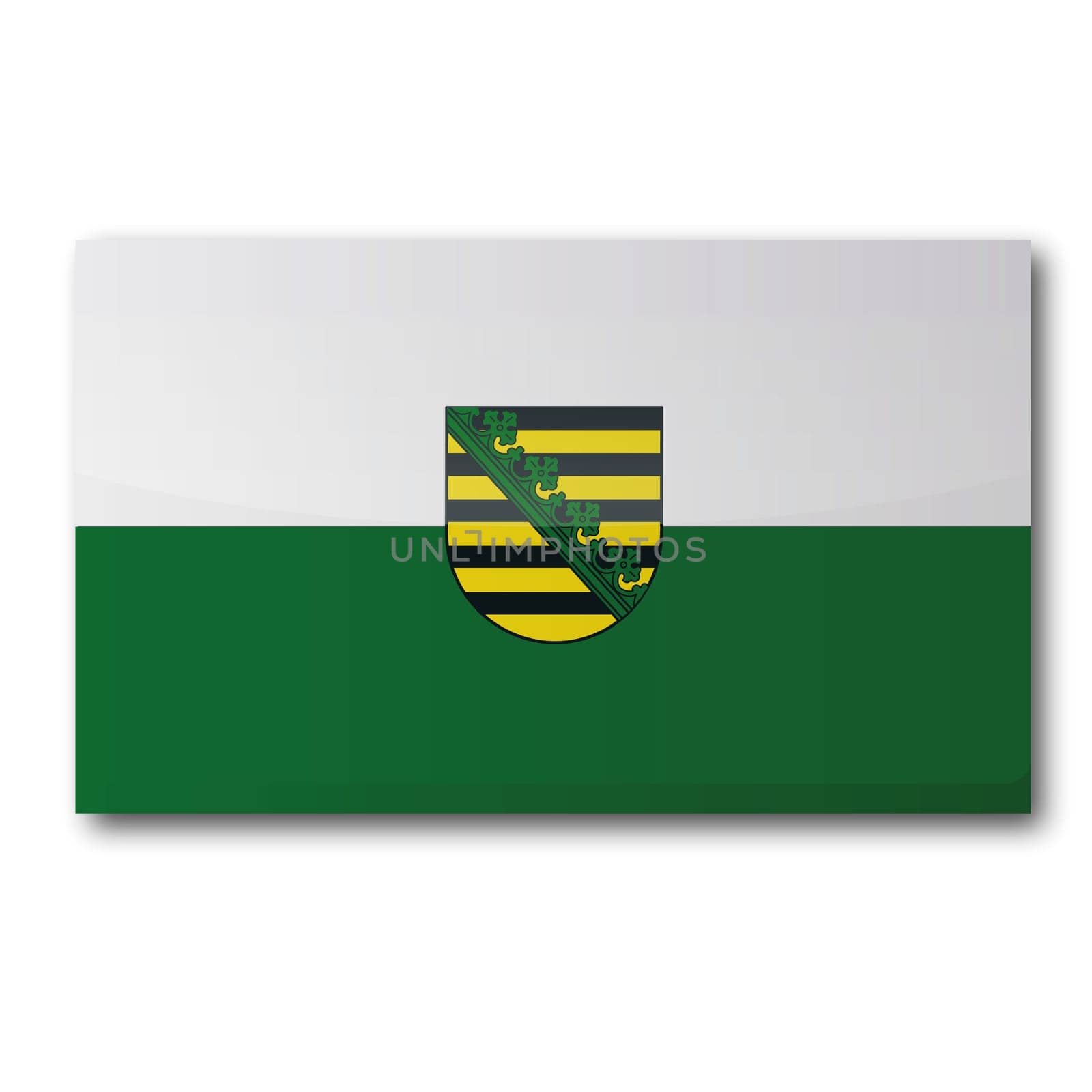 Flag with coat of arms of Saxony