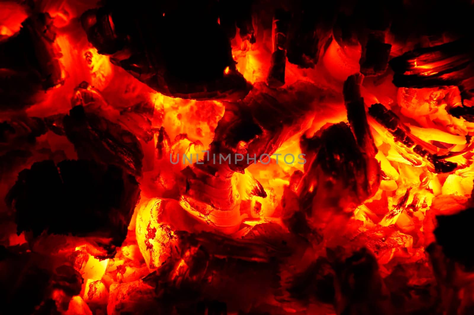 Detail of the glowing ashes - abstract