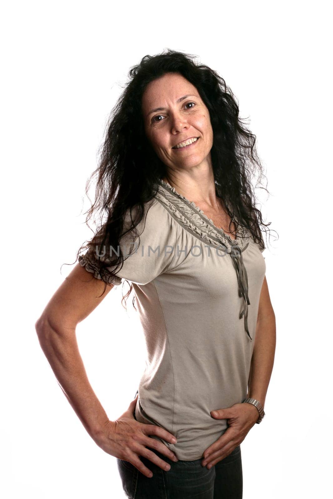 Young woman isolated in white