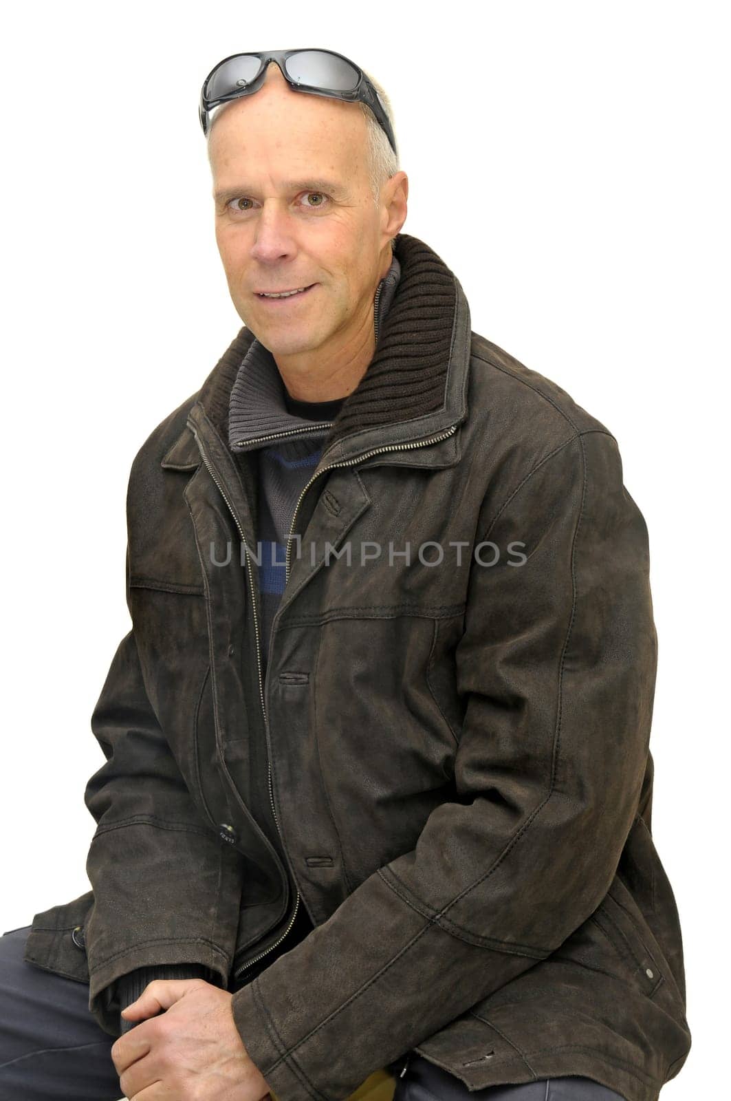 Man posing isolated against a white background