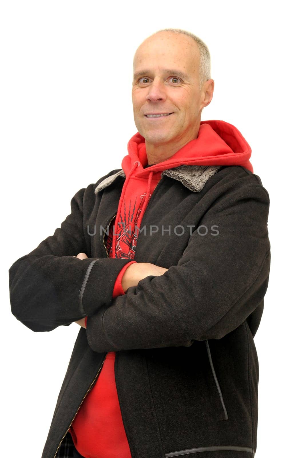 Man posing isolated against a white background