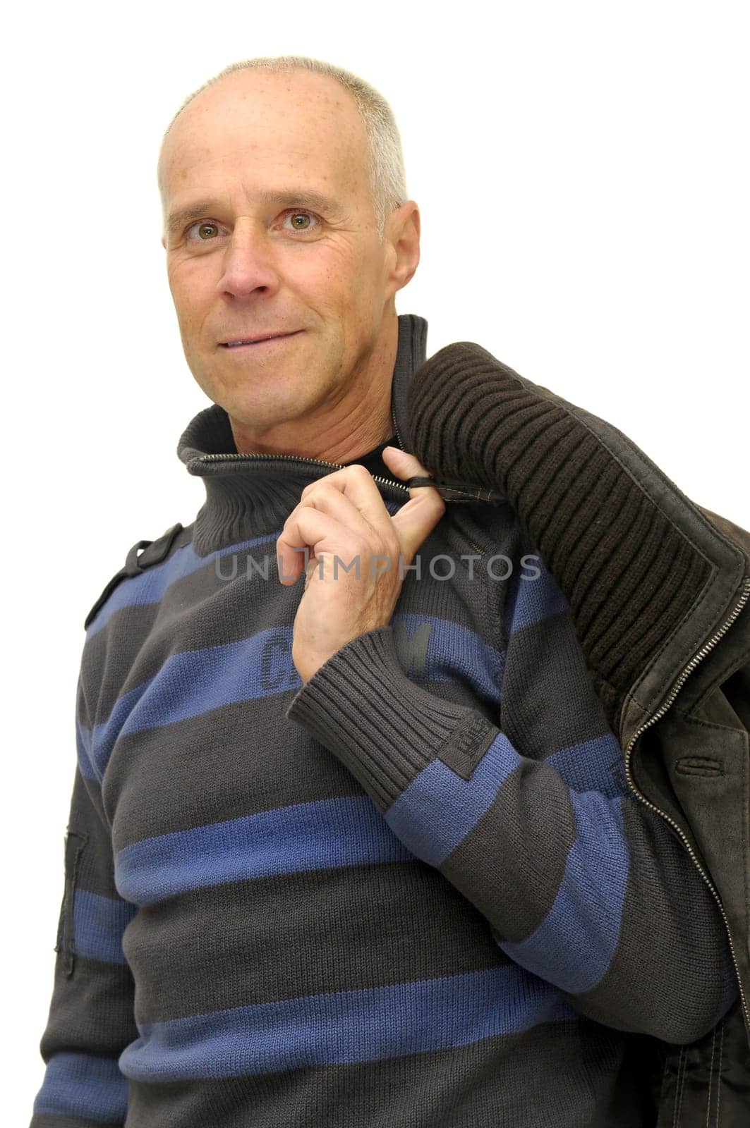 Man posing isolated against a white background