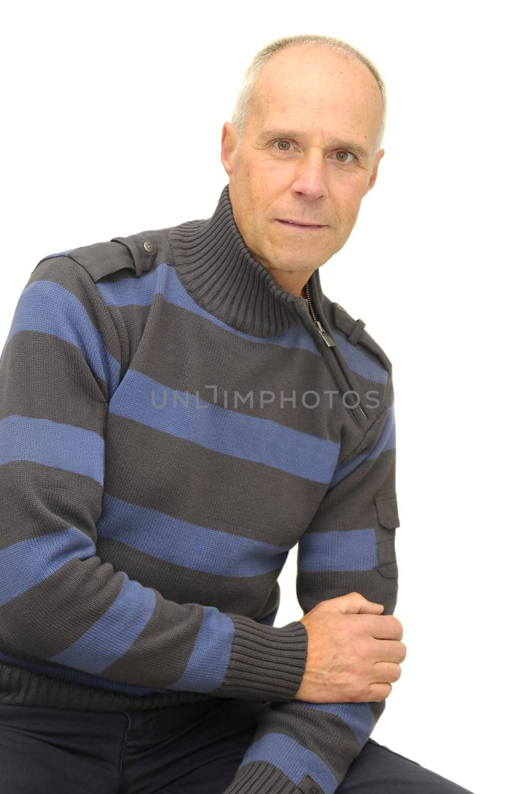 Man posing isolated against a white background