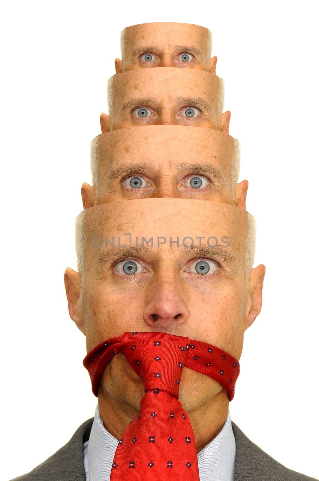 Businessman with several heads in matrioska way
