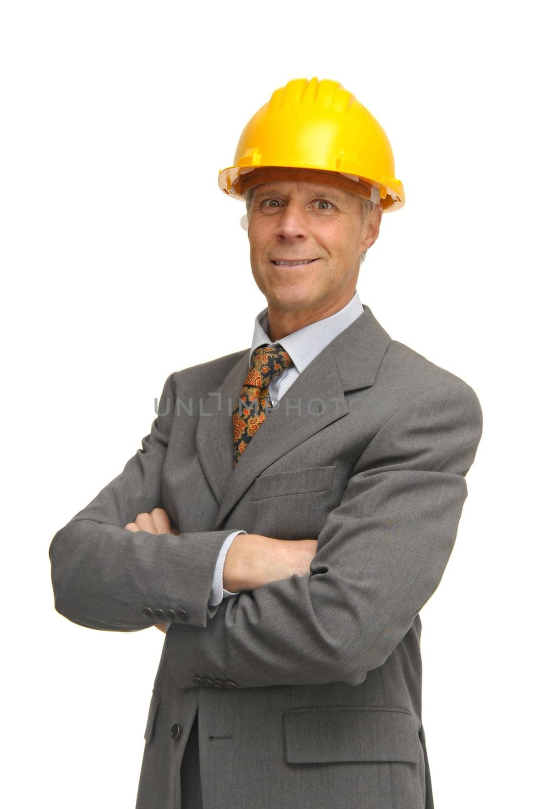 Engineer isolated against a white background