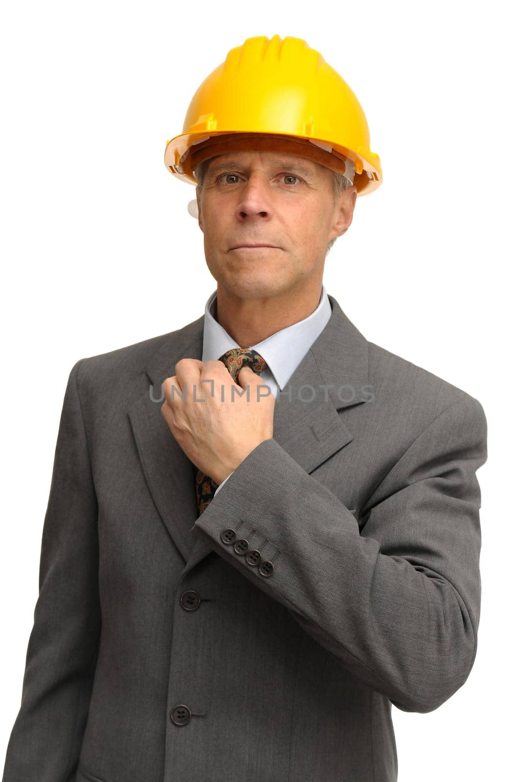 Engineer isolated against a white background