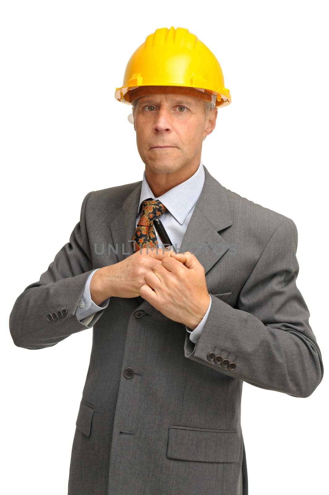 Engineer isolated against a white background
