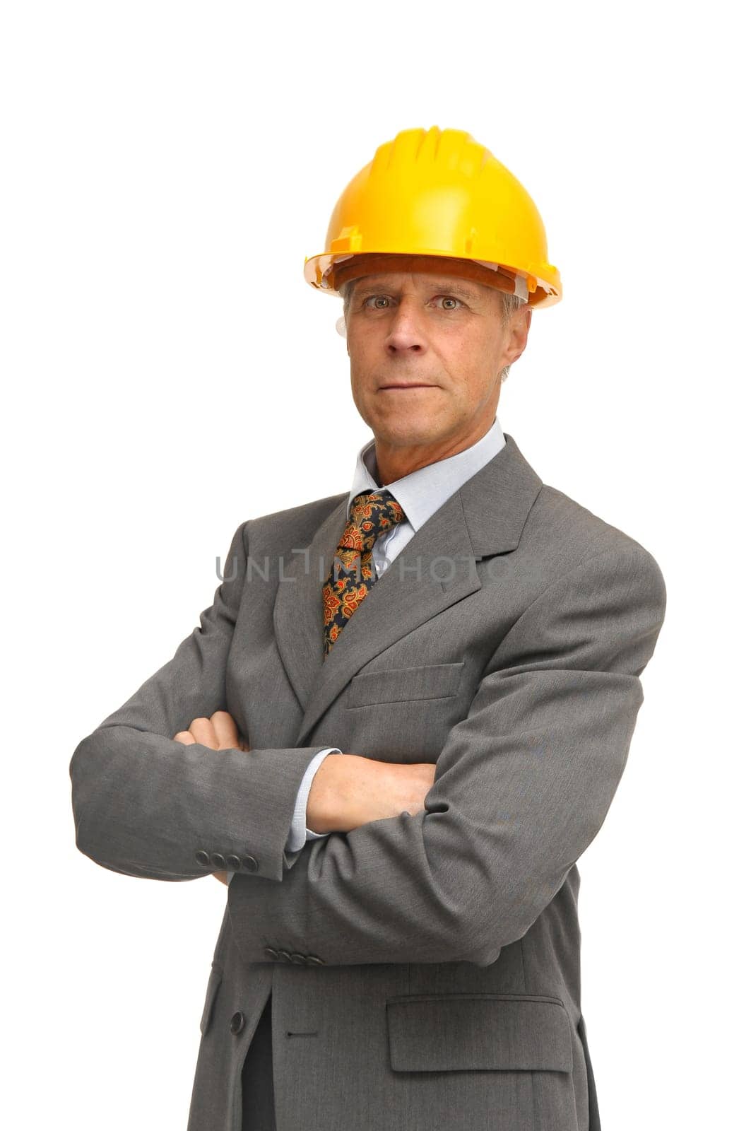 Engineer isolated against a white background