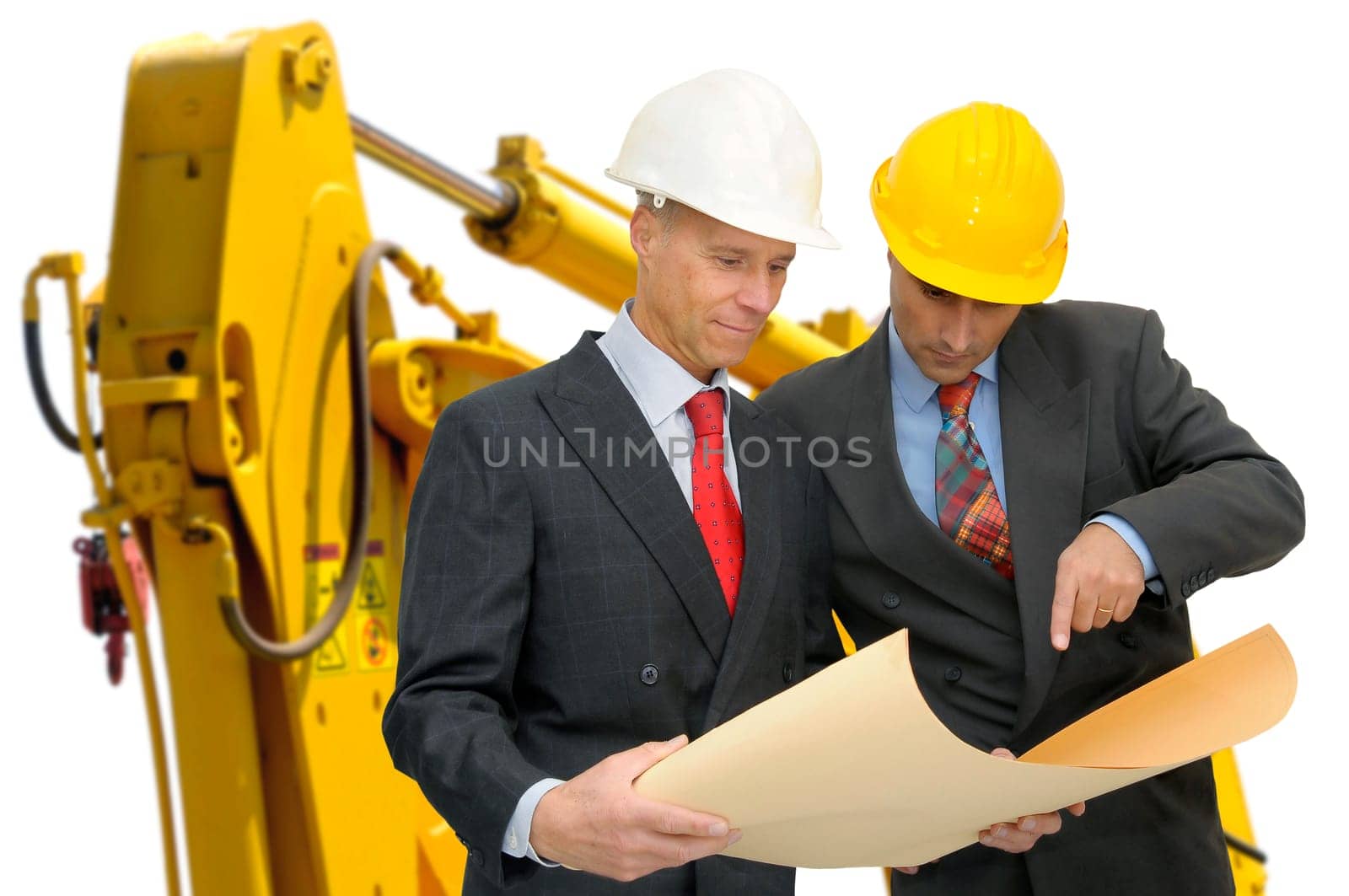 Engineer's team looking at a construction project