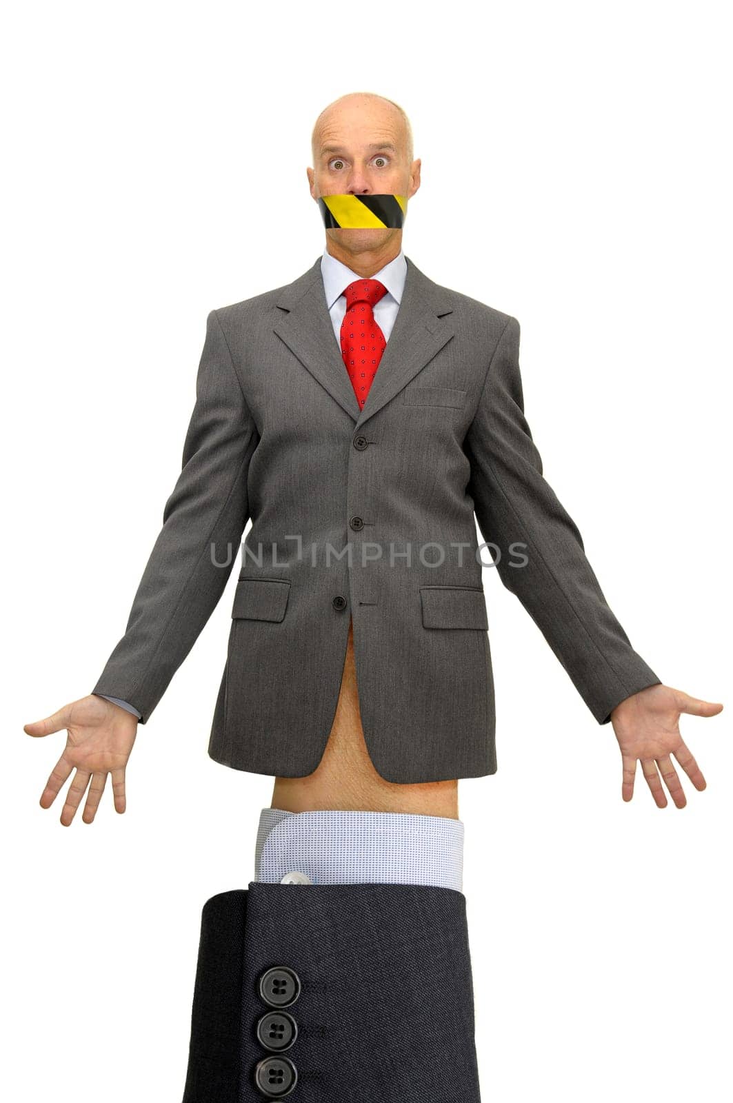 Puppet businessman isolated in white