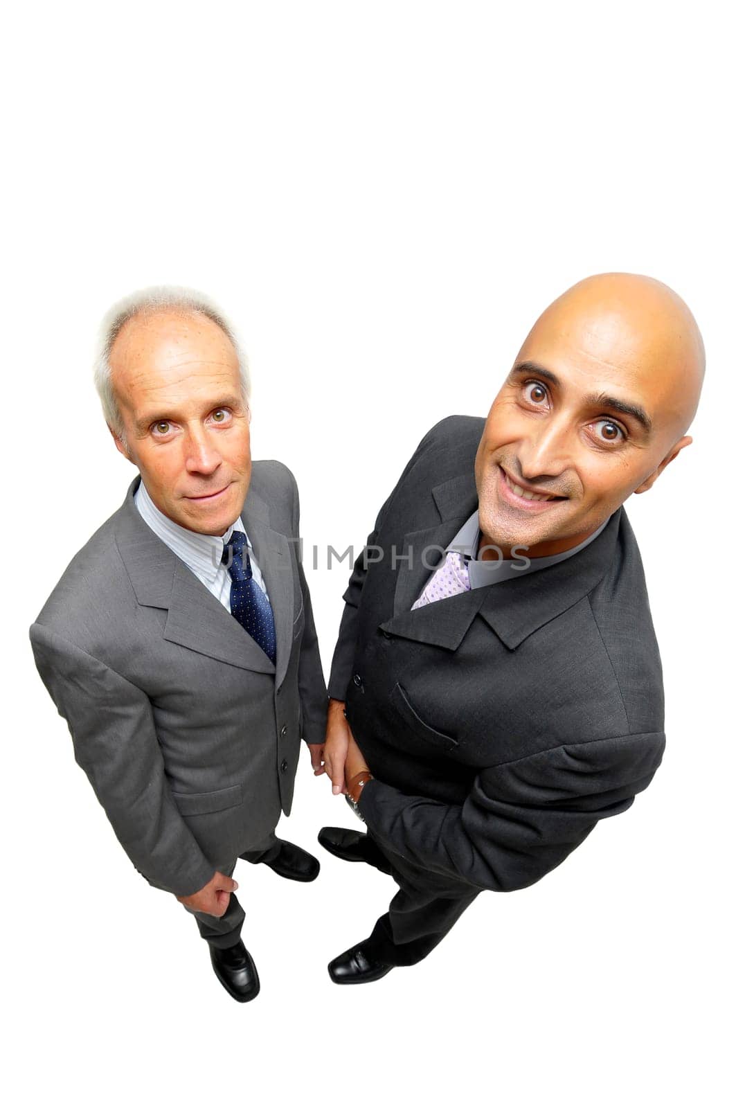 Two businessmen posing isolated in white