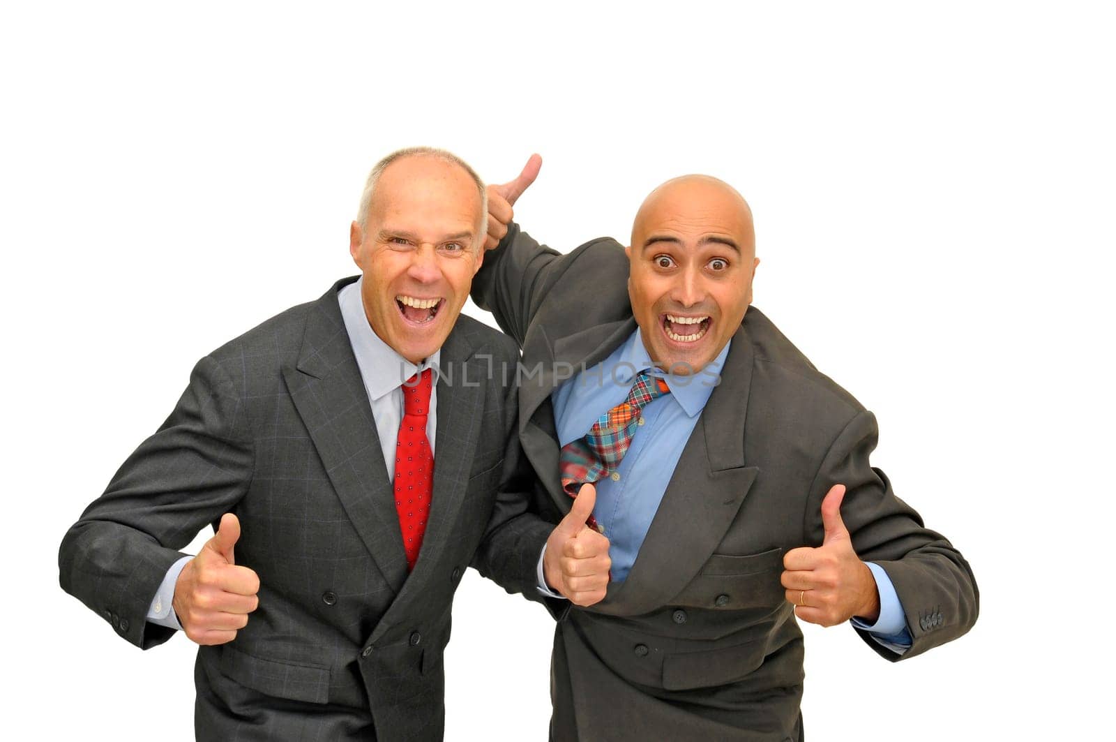 Two businessman isolated against a white background
