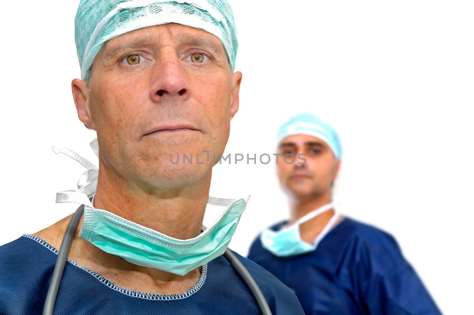 Doctors team isolated in white