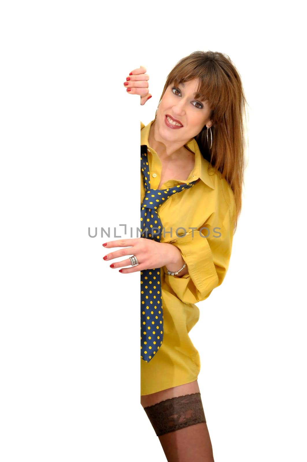 Business woman isolated in white