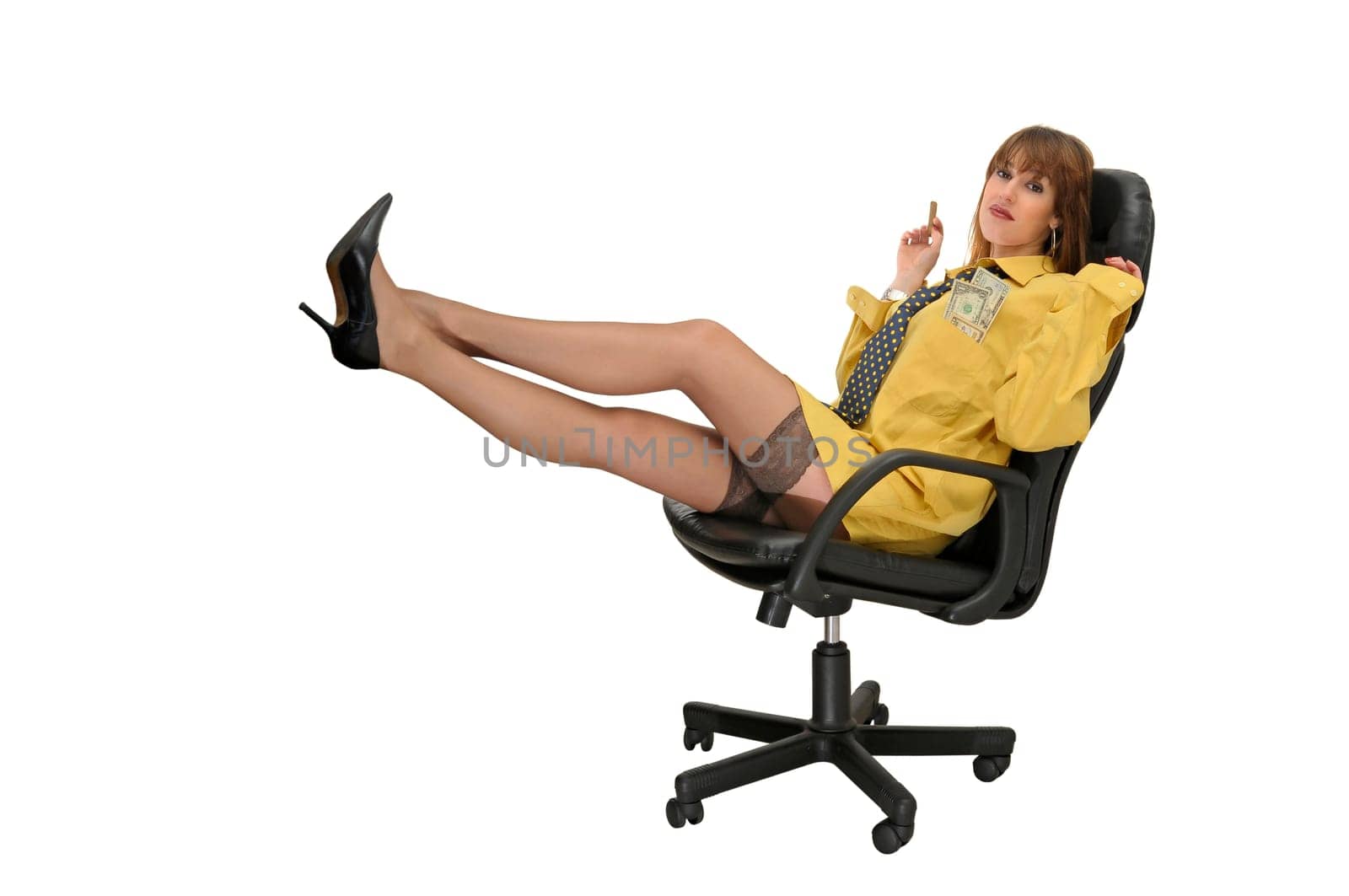 Business woman isolated in white